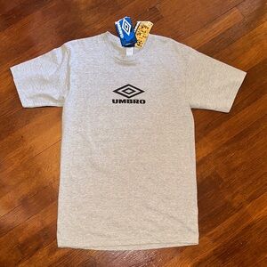 NWT Men’s Umbro Classic Light Heather Gray Short Sleeve Soccer Tee